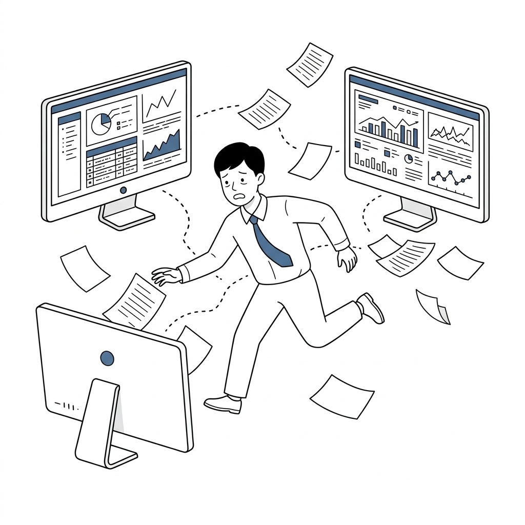 흩어진 업무 데이터