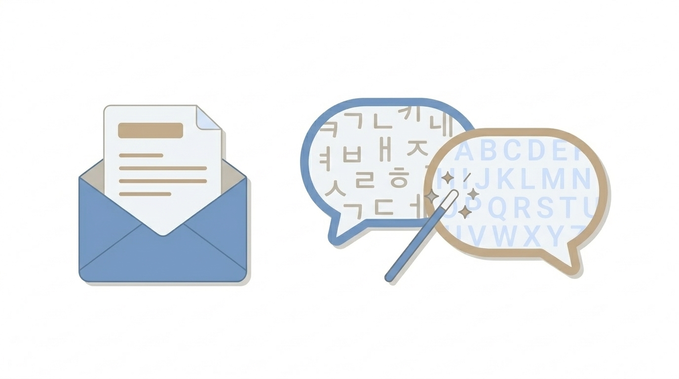AI 이메일 자동 번역 개념도