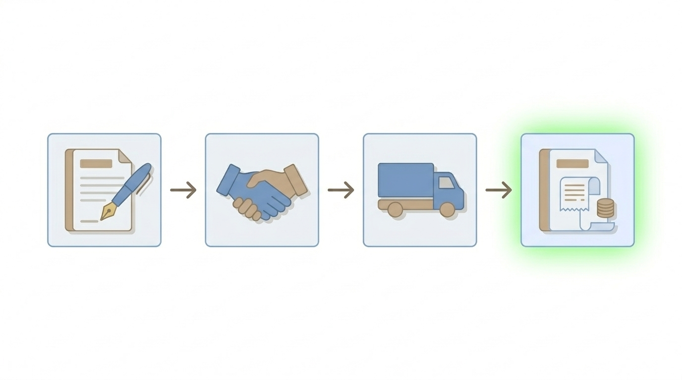 견적서에서 매출까지 4단계 전환 흐름